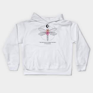 Dragonfly w/ floweres Kids Hoodie